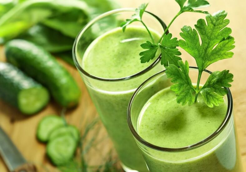 Cucumber juice with parsley during prostatitis